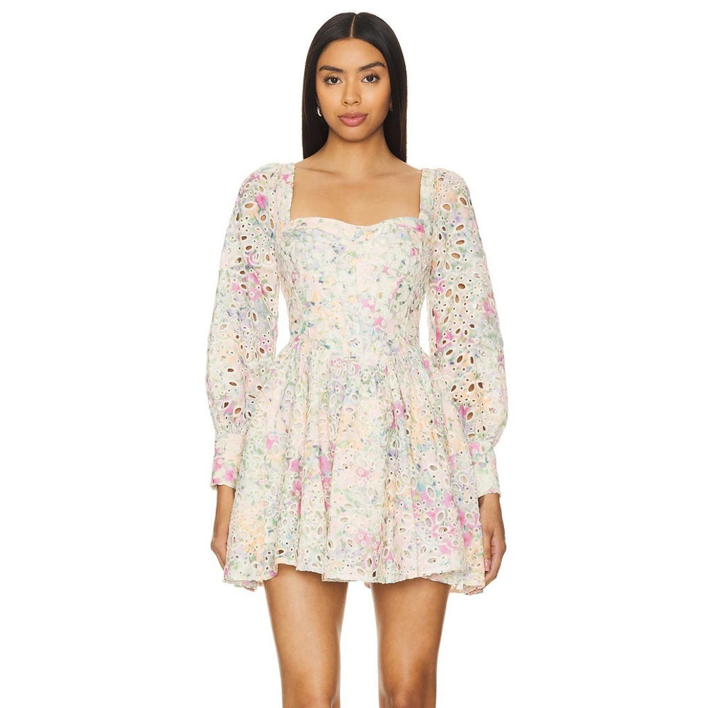 Bardot Lila Flounce Broderie Dress